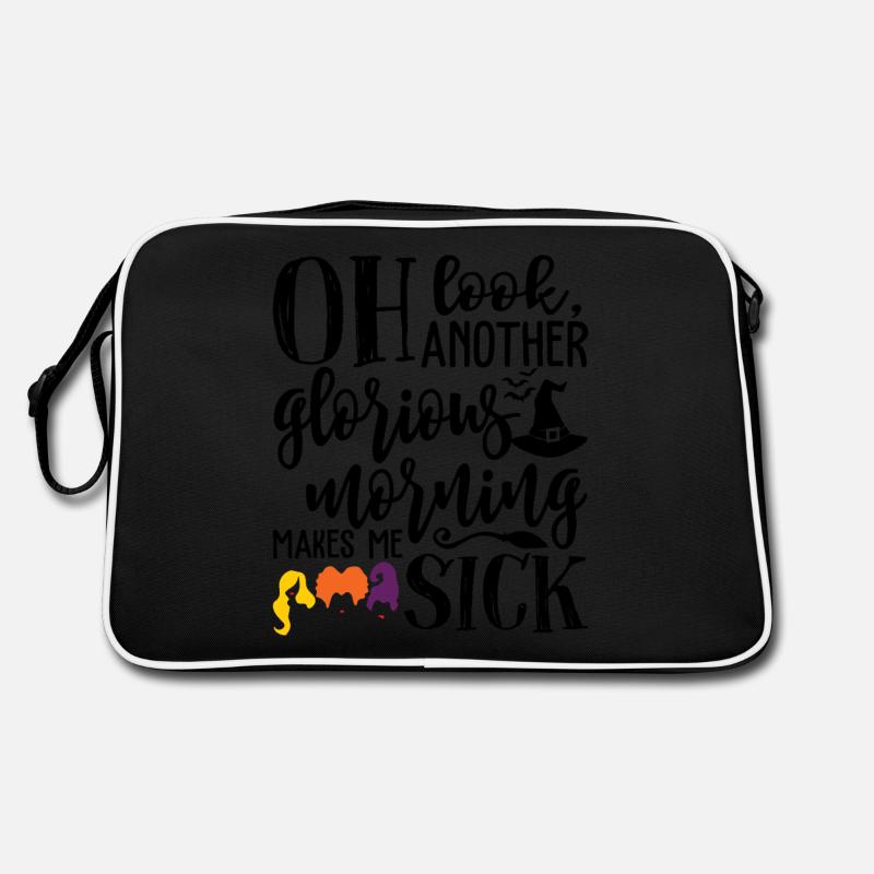 Oh Look Another Glorious Morning Makes Me Sick - Retro Bag - black/white