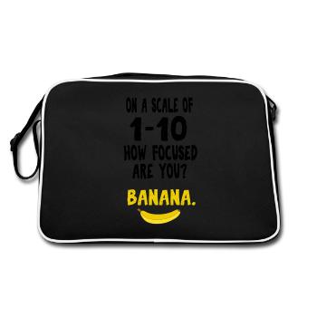 Banana ADHD Distracted focus nerd funny gift - Retro Bag - black/white - Back