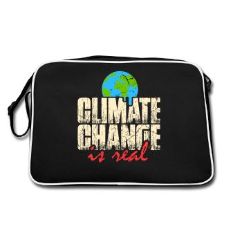 Climate Change is real - Retro Tasche - Schwarz/Weiß - Hinten