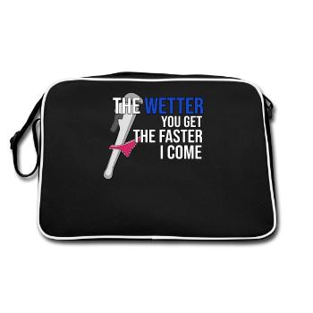 Funny Plumbing Men Humorous Plumber - Retro Bag - black/white - Back