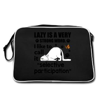 Mot fort j'aime appeler la participation sélective - Sac Retro - noir/blanc - Dos