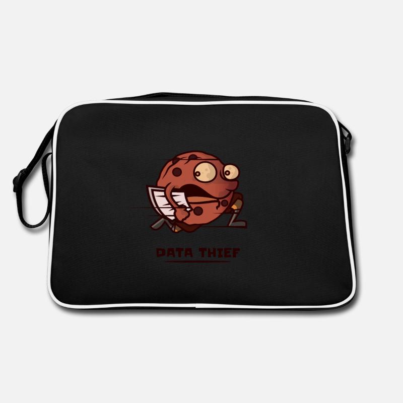 Cookie Datendieb Daten Protest Menschenrecht - Retro Tasche - Schwarz/Weiß