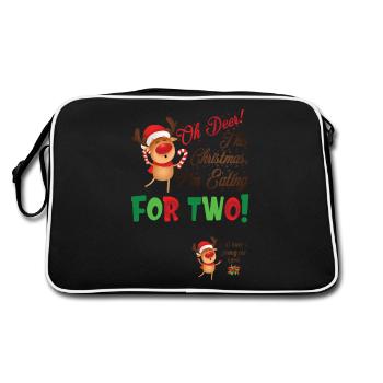 Oh Deer ce Noël je mange pour deux drôle - Sac Retro - noir/blanc - Dos