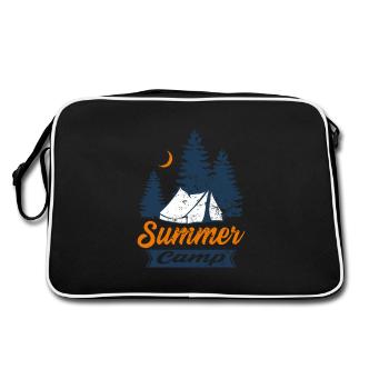 Summer Camp - Wandern, Outdoor, Trekking - Retro Tasche - Schwarz/Weiß - Hinten