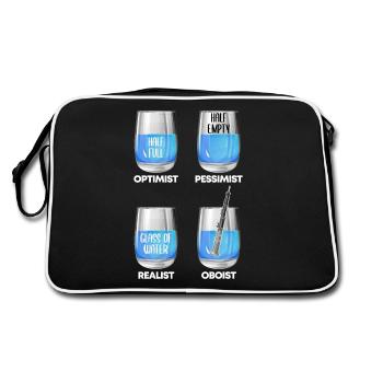 Funny Oboist Music Orchestra Music Musician - Retro Bag - black/white - Back