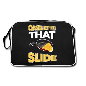 Funny Egg Puns Breakfast Omelette That Slide - Retro Bag - black/white - Back