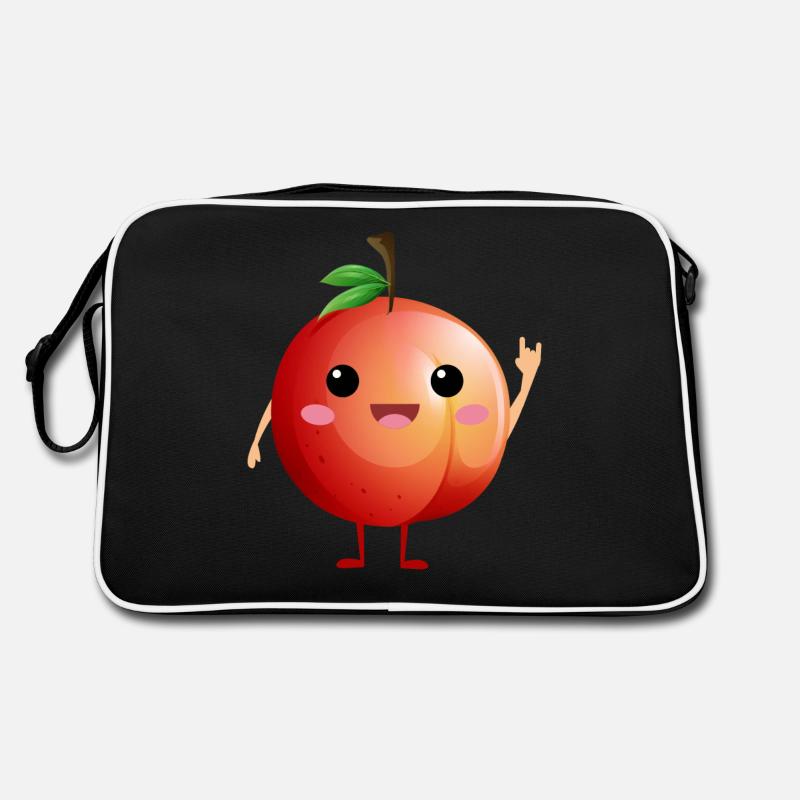 Funny Fruit Dance Peach Dancing Fruit Lover - Retro Tasche - Schwarz/Weiß