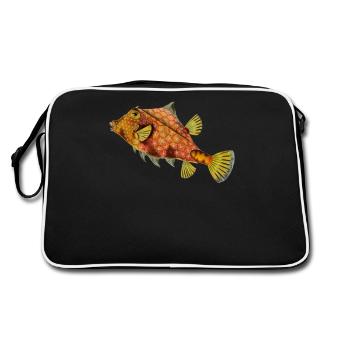 Boxfish aquarium marine biology fishing - Retro Bag - black/white - Back