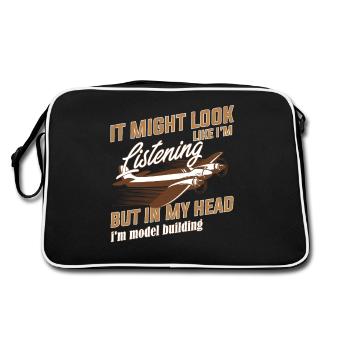 model airplane - Retro Bag - black/white - Back