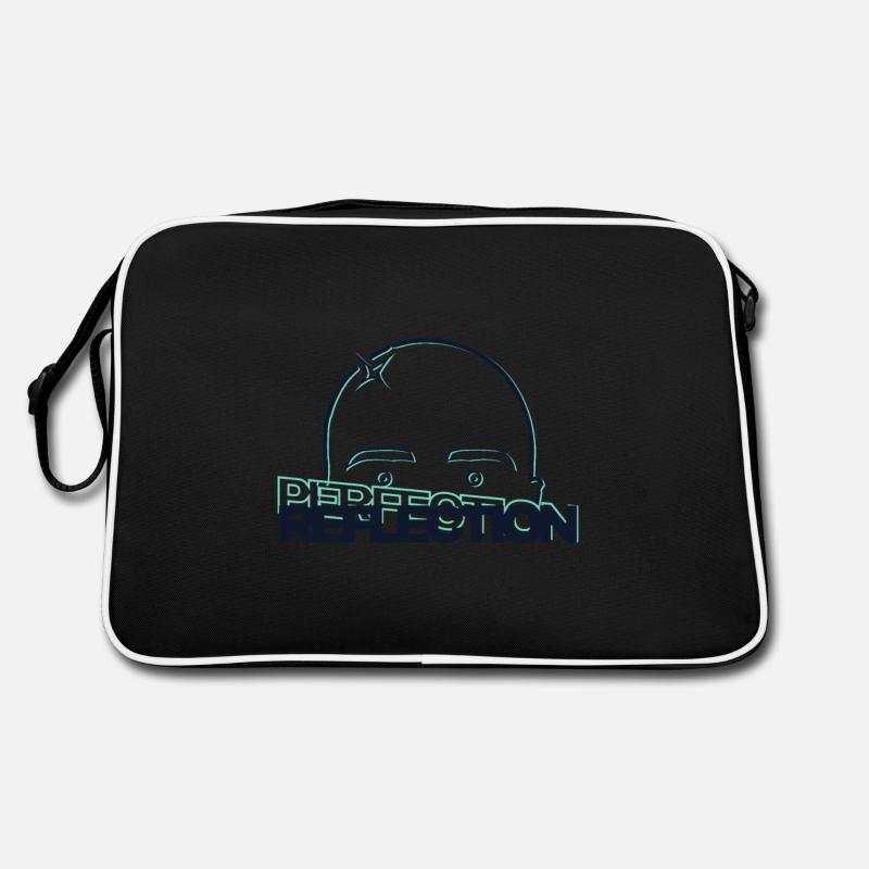 Spiegelung in Glatzen - Retro Tasche - Schwarz/Weiß