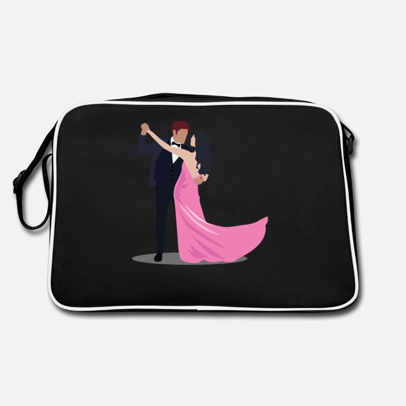 Danse Silhouette Couple Danseurs Danse romantique - Sac Retro - noir/blanc