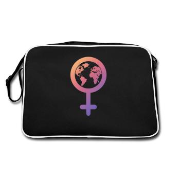 Déclaration de Girl Power sur le féminisme international - Sac Retro - noir/blanc - Dos