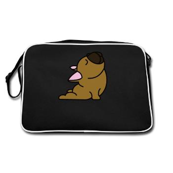 Mops yoga shirt - Retro Bag - black/white - Back