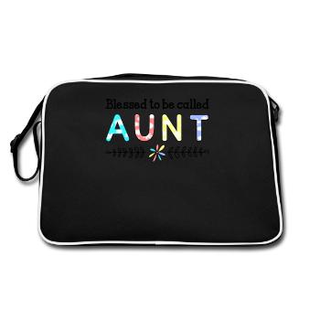 Bienheureuse d'être appelée tante - Sac Retro - noir/blanc - Dos