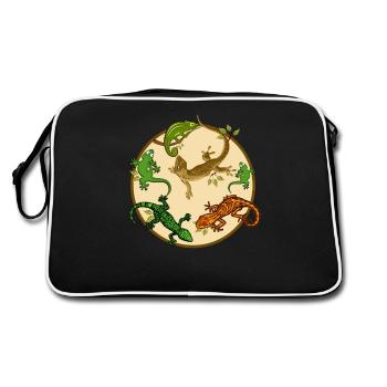 Lézard gecko - Sac Retro - noir/blanc - Dos