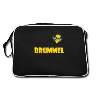 Kosename Brummel Geschenkidee - Retro Tasche - Schwarz/Weiß - Hinten