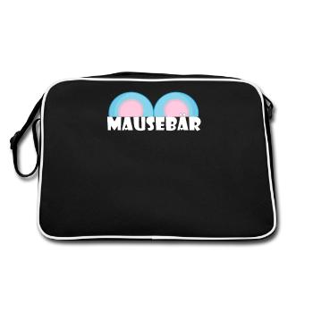 Kosename Mausebär Geschenkidee - Retro Tasche - Schwarz/Weiß - Hinten
