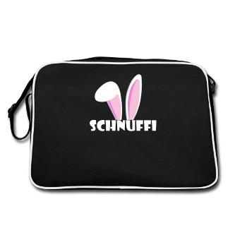 Kosename Schnuffi Geschenkidee - Retro Tasche - Schwarz/Weiß - Hinten