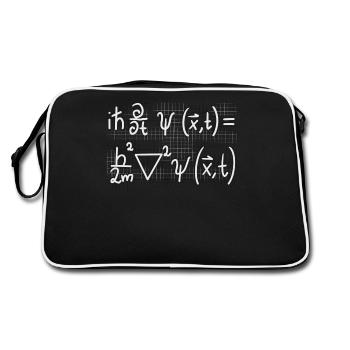 Physics Schrödinger Equation Quantum Mechanics - Retro Bag - black/white - Back