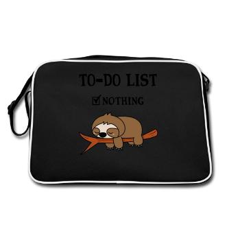 To Do List nothing list sloth on branch funny - Retro Bag - black/white - Back