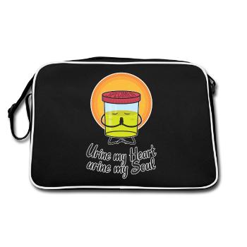 Urine amour drôle drôle cadeau de médecin - Sac Retro - noir/blanc - Dos