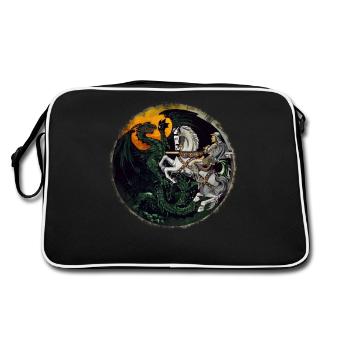 Knight fights dragons - Retro Bag - black/white - Back