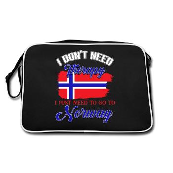 Norvège, destination de voyage, troll - Sac Retro - noir/blanc - Dos
