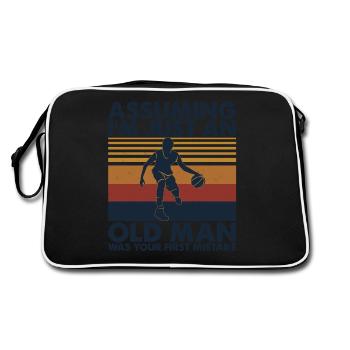 Hommes de basket en supposant que je ne suis qu'un vieil homme - Sac Retro - noir/blanc - Dos