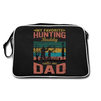 Mon copain de chasse préféré m'appelle papa - Sac Retro - noir/blanc - Dos