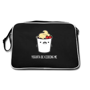 Yogurta Be Kidding Me Yogurt Lover Gift - Retro Bag - black/white - Back