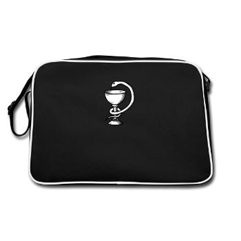 calice apothicaire de serpent esculape - Sac Retro - noir/blanc - Dos