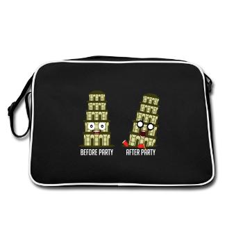 Pisa party party person gift - Retro Bag - black/white - Back