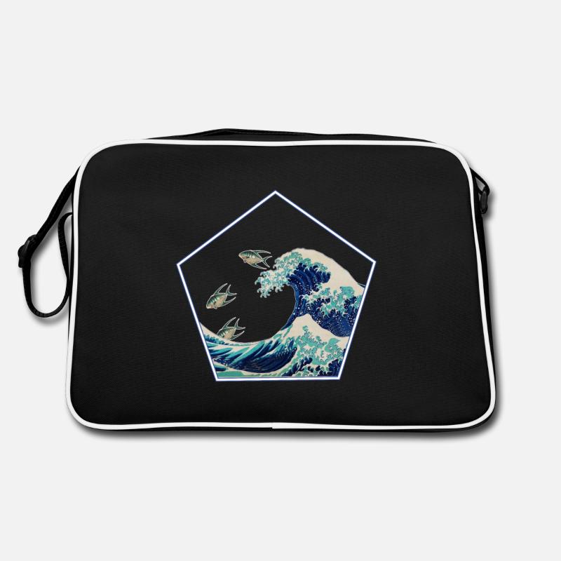 Great Wave - Retro Bag - black/white