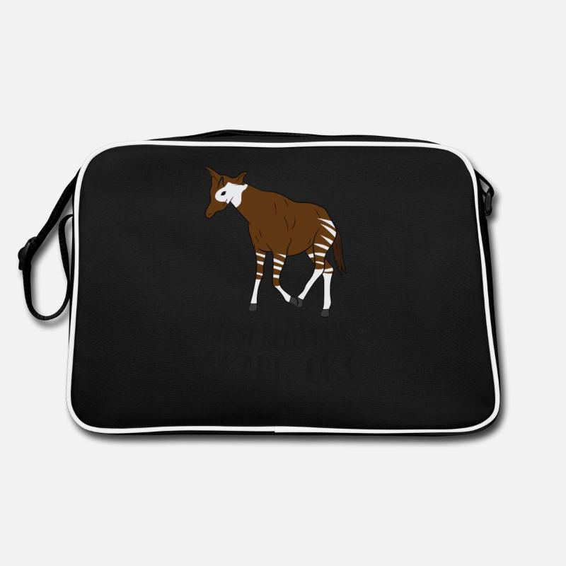 Iach Mag Okapis Einfach Wirklich Süßes Okapi - Retro Tasche - Schwarz/Weiß