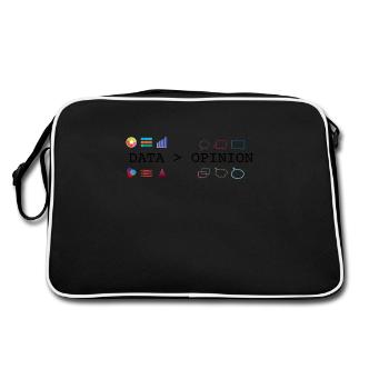 Data is Greater than Opinion - Data Science and - Retro Bag - black/white - Back
