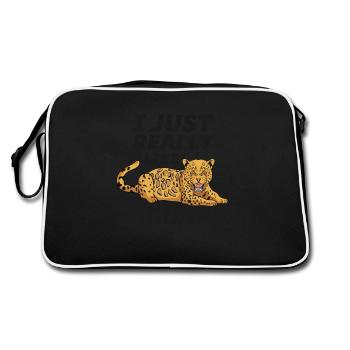 Jaguar Lover Gift Wild Animal I Just Really Like - Retro Bag - black/white - Back