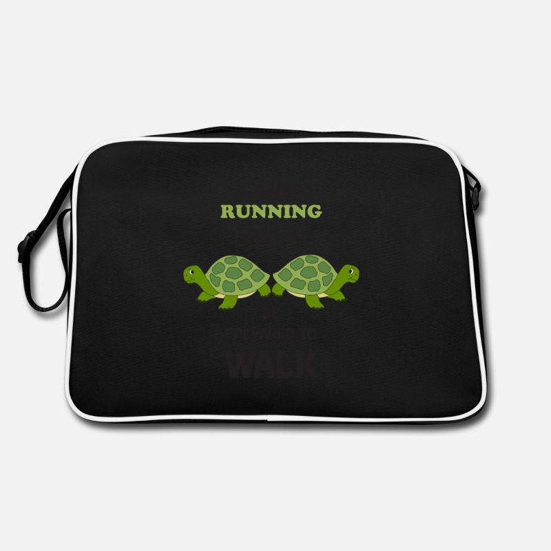 Running Funny Run Turtle Marathon Runner Geschenk Retro Tasche