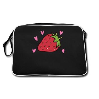 Just a Girl Who Loves Strawberries Cute - Retro Bag - black/white - Back