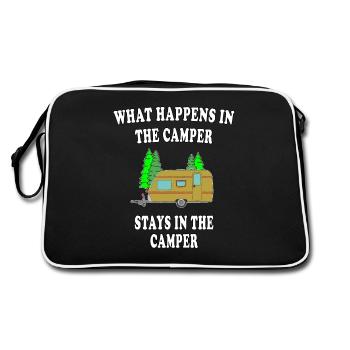 What Happens In The Camper Stays In The Camper - Retro Bag - black/white - Back
