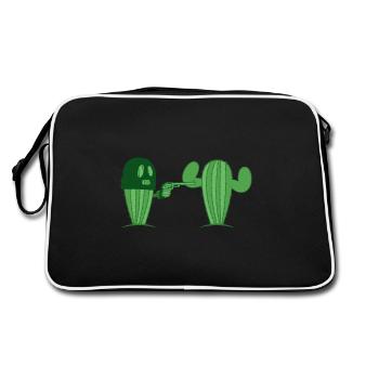 Cadeau d'amant de cactus drôle de vol de cactus - Sac Retro - noir/blanc - Dos