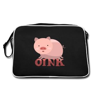 Pig, pig sow, pig pigs - Retro Bag - black/white - Back