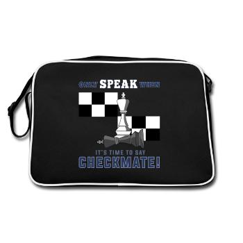 Schach, Schach Schachmatt, Schach Schachfiguren - Retro Tasche - Schwarz/Weiß - Hinten