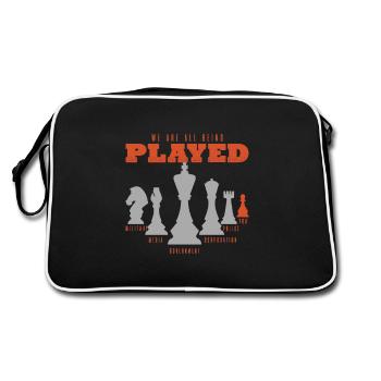 Échecs, pions d'échecs, roi des échecs - Sac Retro - noir/blanc - Dos