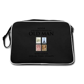 Collectionneur de timbres papa papa fête des pères - Sac Retro - noir/blanc - Dos