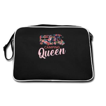 Motorhome Queen with Pink Red Roses I Womists - Retro Bag - black/white - Back