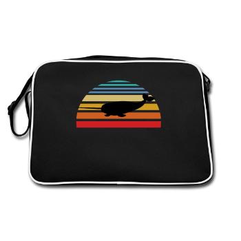 Narwhal, narwhal animal, narwhal tusk, narwhal animal - Retro Bag - black/white - Back