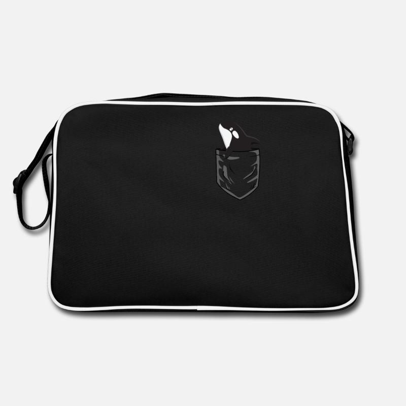 Cooler Wal Schwertwal Orca in Brusttasche T-Shirt Retro Tasche