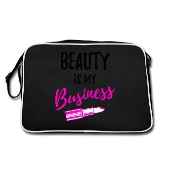 Kosmetikerin Kosmetik kosmetiker - Retro Tasche - Schwarz/Weiß - Hinten