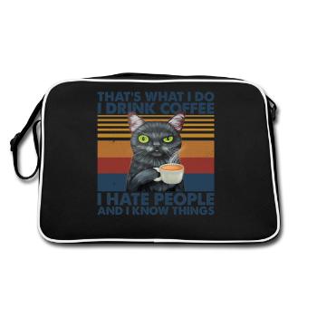 I Drink Coffee I Hate People & I Know Things - Retro Bag - black/white - Back