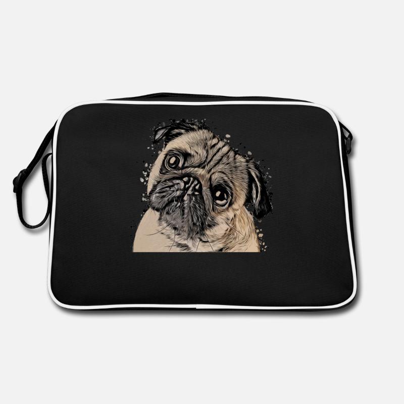 süßer Mops Pug Welpe Geschenkidee Tshirt Retro Tasche